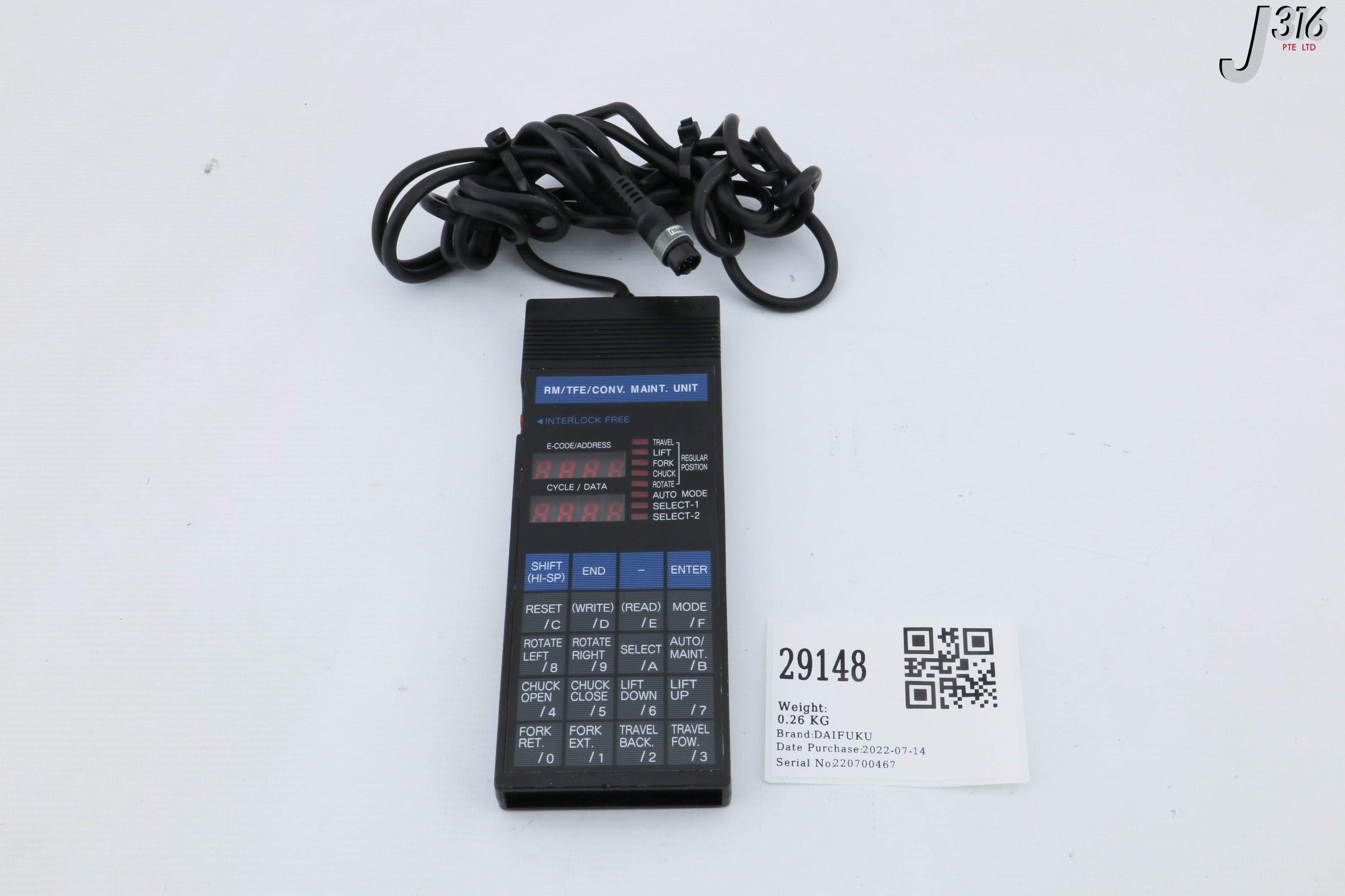 29148 DAIFUKU RM/TFE/CONV.MAINTENANCE UNIT CONTROLLER, 7A01483GA2...